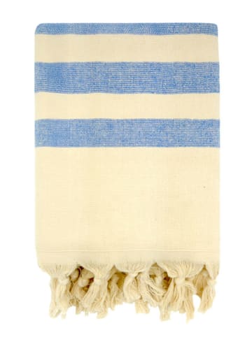 Le Comptoir de la Plage Fouta ''Fidji'' in Beige/ Hellblau - (L)160 x (B)90 cm