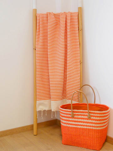 Le Comptoir de la Plage Fouta "Yadara" w kolorze pomarańczowo-beżowym - 200 x 100 cm