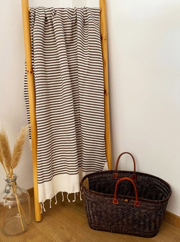 Le Comptoir de la Plage Fouta "Yadara" w kolorze szarobrązowo-beżowym - 200 x 100 cm