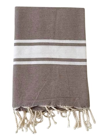 Le Comptoir de la Plage Fouta ''Kozo'' in Taupe - (L)200 x (B)100 cm