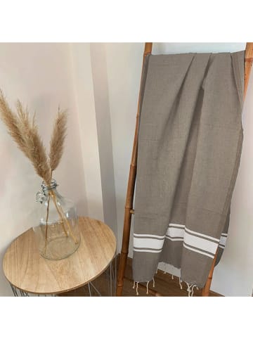 Le Comptoir de la Plage Fouta ''Kozo'' in Taupe - (L)200 x (B)100 cm