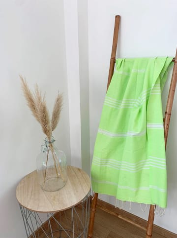 Le Comptoir de la Plage Fouta "Kolora" groen - (L)200 x (B)100 cm