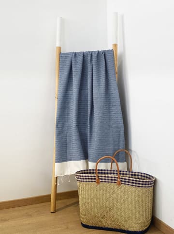 Le Comptoir de la Plage Fouta "Athena" w kolorze niebieskim - 200 x 200 cm