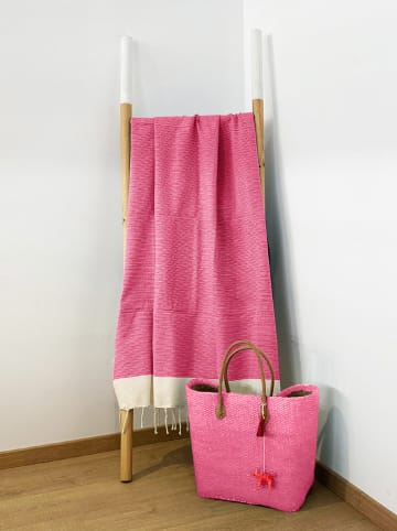 Le Comptoir de la Plage Fouta "Athena" fuchsia - (L)200 x (B)200 cm