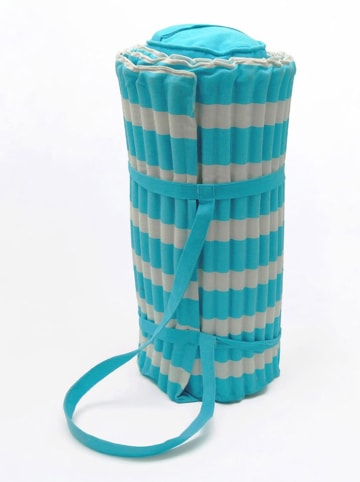 Le Comptoir de la Plage Strandmatte "Bahia" in Türkis/ Weiß - (L)180 x (B)60 cm