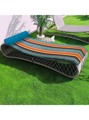 Le Comptoir de la Plage Mata plażowa "Capsud" w kolorze błękitno-pomarańczowym - 180 x 60 cm