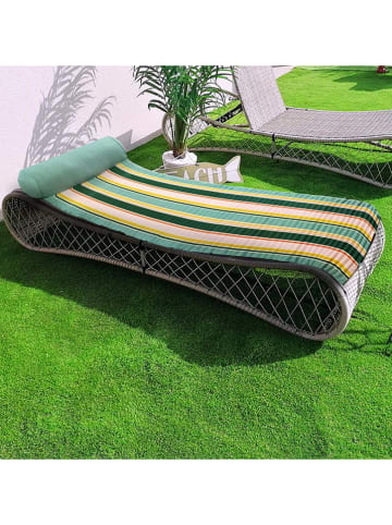 Le Comptoir de la Plage Strandmat "Dalia" turquoise/lichtroze - (L)180 x (B)60 cm
