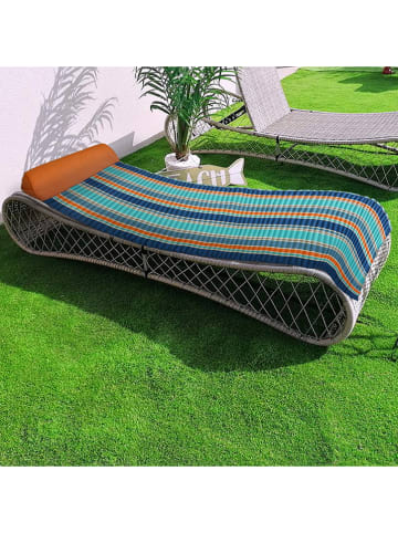 Le Comptoir de la Plage Strandmatte "Zamora" in Blau/ Türkis/ Orange - (L)180 x (B)60 cm
