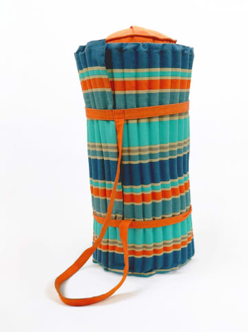 Le Comptoir de la Plage Strandmatte "Zamora" in Blau/ Türkis/ Orange - (L)180 x (B)60 cm