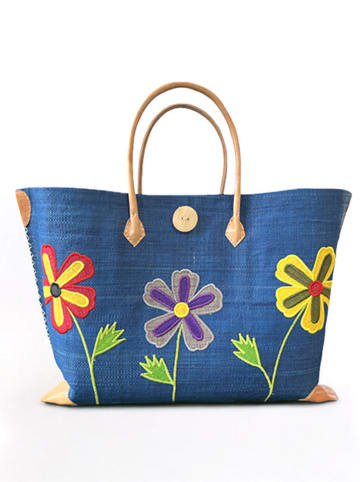 Le Comptoir de la Plage Strandtasche ''Isandra'' in Blau - (B)45 x (H)35 x (T)20 cm