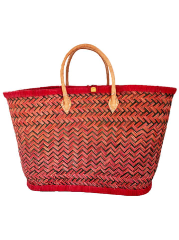 Le Comptoir de la Plage Strandtasche "Aravola luxe" in Rot - (B)55 x (H)30 x (T)25 cm