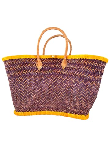 Le Comptoir de la Plage Strandtasche "Aravola luxe" in Lila/ Orange - (B)55 x (H)30 x (T)25 cm