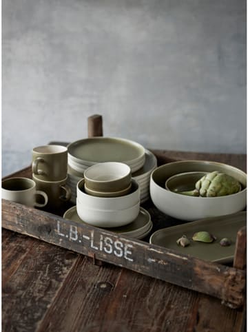 Studio Round 6er-Set: Schalen "North" in Weiß/ Khaki - Ø 11 cm 