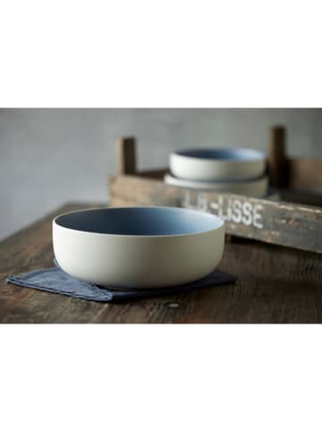 Studio Round 6-delige set: pastaborden "North" wit/blauw - Ø 19 cm