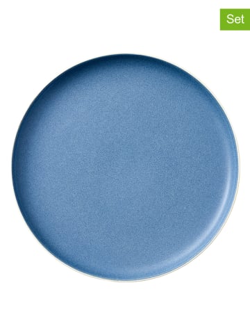 Studio Round 6er-Set: Speiseteller "North" in Blau - Ø 27 cm