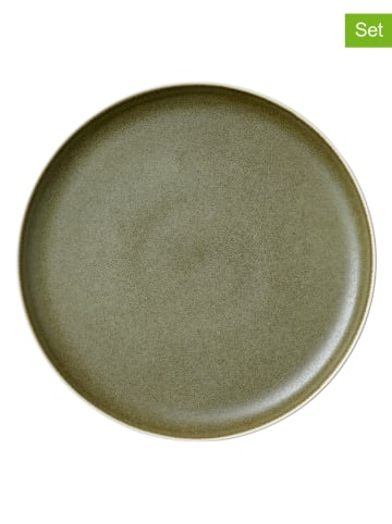 Studio Round 6er-Set: Lunchteller "North" in Khaki - Ø 21 cm