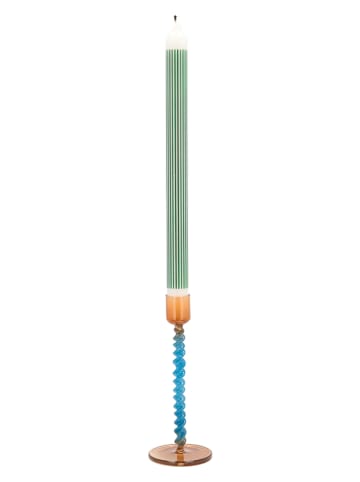 Villa Collection Kerzenständer "Vivid" in Hellblau/ Orange - (H)16,3 x Ø 7,4 cm