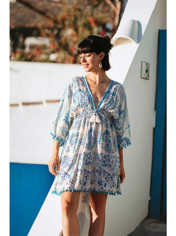 Isla Bonita by SIGRIS Kleid in Weiß/ Hellblau