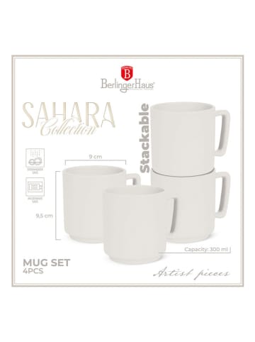 Berlinger Haus 4-delige set: koffiekoppen crème - 300 ml