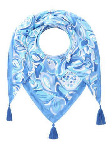 Zwillingsherz Driehoekige doek "Aquarell Print" lichtblauw - (L)200 x (B)100 cm