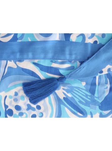 Zwillingsherz Driehoekige doek "Aquarell Print" lichtblauw - (L)200 x (B)100 cm
