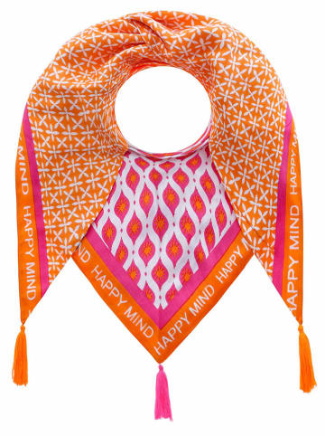 Zwillingsherz Dreieckstuch "Lani" in Pink/ Orange - (L)200 x (B)100 cm