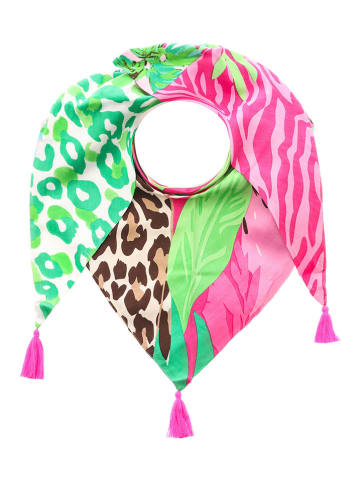 Zwillingsherz Driehoekige doek "Leopard im Dschungel" meerkleurig - (L)200 x (B)100 cm