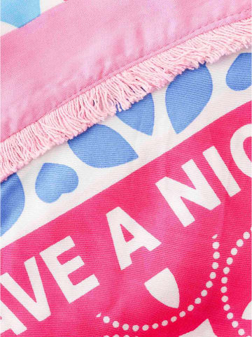 Zwillingsherz Dreieckstuch "Smile and Shine" in Rosa/ Hellblau - (L)200 x (B)100 cm