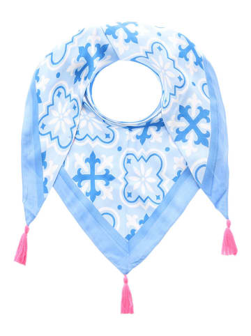 Zwillingsherz Driehoekige doek "Antike" lichtblauw - (L)200 x (B)100 cm