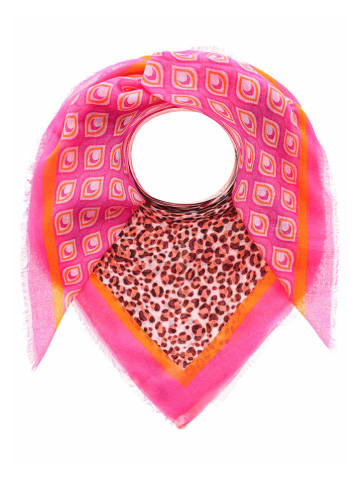 Zwillingsherz Tuch "Raute Leo" in Pink - (L)200 x (B)100 cm