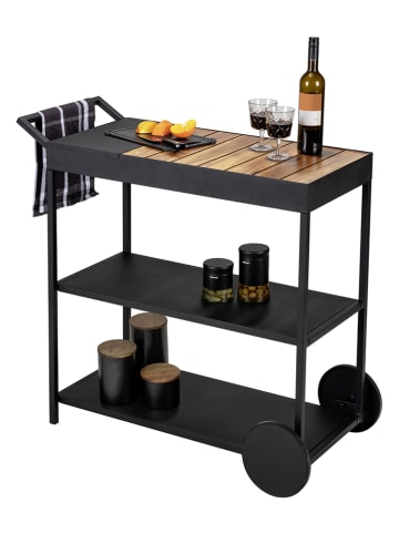 Wenko Servierwagen ''Miro'' in Schwarz/ Braun - (B)80 x (H)98 x (T)40 cm