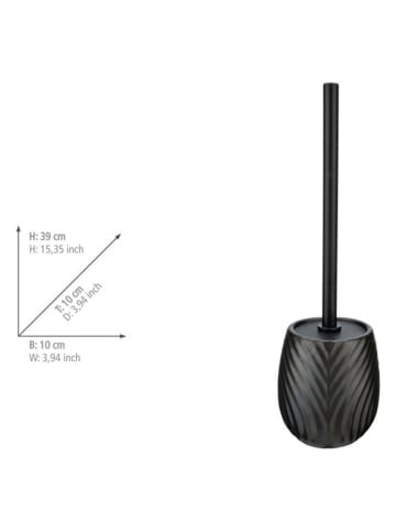 Wenko Toiletborstelgarnituur "Idro" antraciet - (H)39 x Ø 10 cm