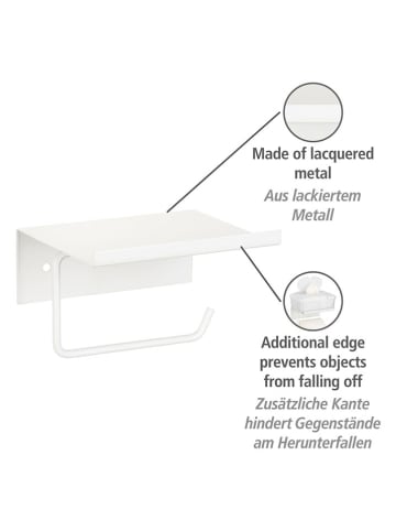Wenko Toiletrolhouder "Desulo" wit - (B)14 x (H)12 x (D)6,2 cm
