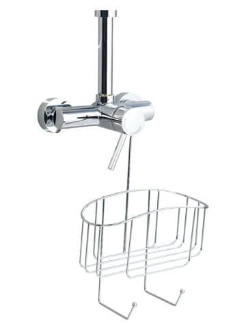 Wenko Duschkorb "Martos" in Silber - (B)25,5 x (H)36 x (T)11 cm