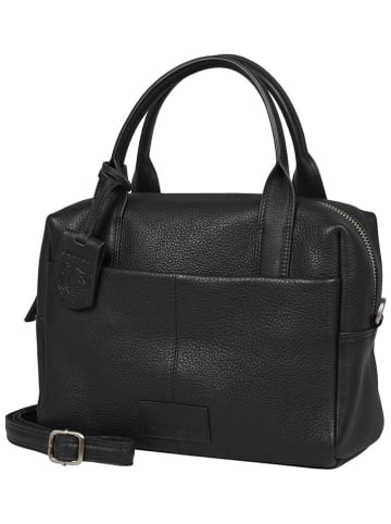 Burkely Leder-Henkeltasche "Soft Skylar" in Schwarz - (B)24 x (H)21 x (T)10 cm
