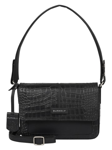 Burkely Leder-Schultertasche "Cool Colbie" in Schwarz - (B)22 x (H)16 x (T)7 cm