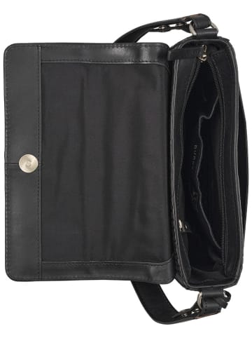 Burkely Leder-Schultertasche "Cool Colbie" in Schwarz - (B)22 x (H)16 x (T)7 cm