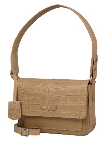 Burkely Leder-Schultertasche "Cool Colbie" in Beige - (B)22 x (H)16 x (T)7 cm