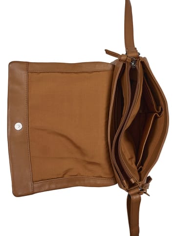 Burkely Leder-Umhängetasche "Lush Lucy" in Cognac - (B)25 x (H)20 x (T)7 cm