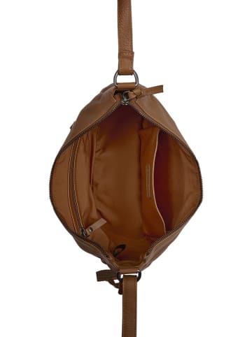 Burkely Leder-Umhängetasche "Lucy Lush" in Cognac - (B)30 x (H)15 x (T)12 cm