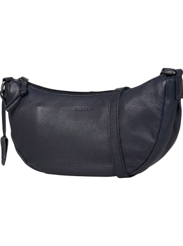 Burkely Leren schoudertas "Lucy Lush" donkerblauw - (B)30 x (H)15 x (D)12 cm