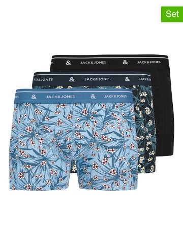 JACK & JONES Junior 3er-Set: Boxershorts in Hellblau/ Schwarz