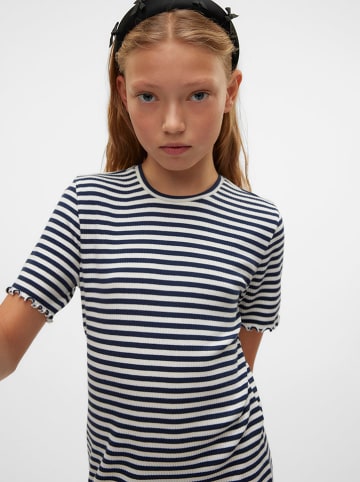 Vero Moda Girl Kleid "Vio" in Dunkelblau/ Weiß