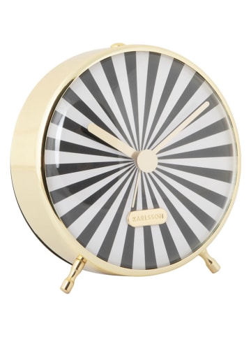 Karlsson Wecker "Candy Swirl" in Schwarz/ Weiß - Ø 12,5 cm