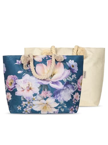 Hip Strandtasche "Mirery" in Petrol/ Rosa - (B)60 x (H)43 cm