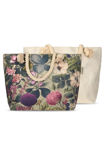 Hip Strandtasche "Onaz" in Grün/ Pink - (B)60 x (H)43 cm