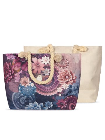 Hip Strandtasche "Asher" in Blau/ Rosa - (B)60 x (H)43 cm