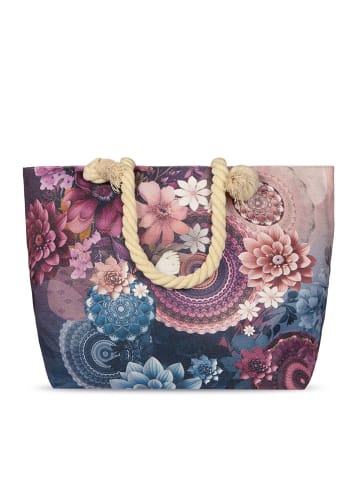 Hip Strandtasche "Asher" in Blau/ Rosa - (B)60 x (H)43 cm