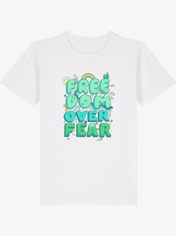 WOOOP Shirt "Freedom Over Fear" in Weiß