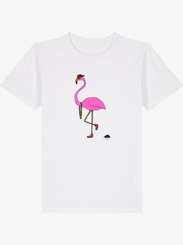 WOOOP Koszulka "Frederic The Flamingo" w kolorze białym